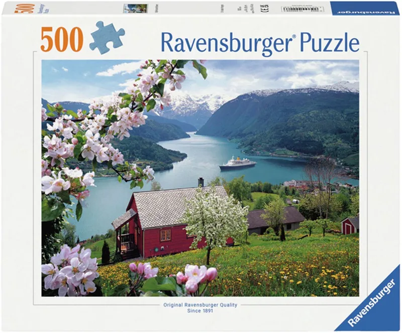 puzzel Scandinavische Idylle - legpuzzel 500 stukjes landschap. de Ravensburger, édition Multicolore – boîte 1 sur 2