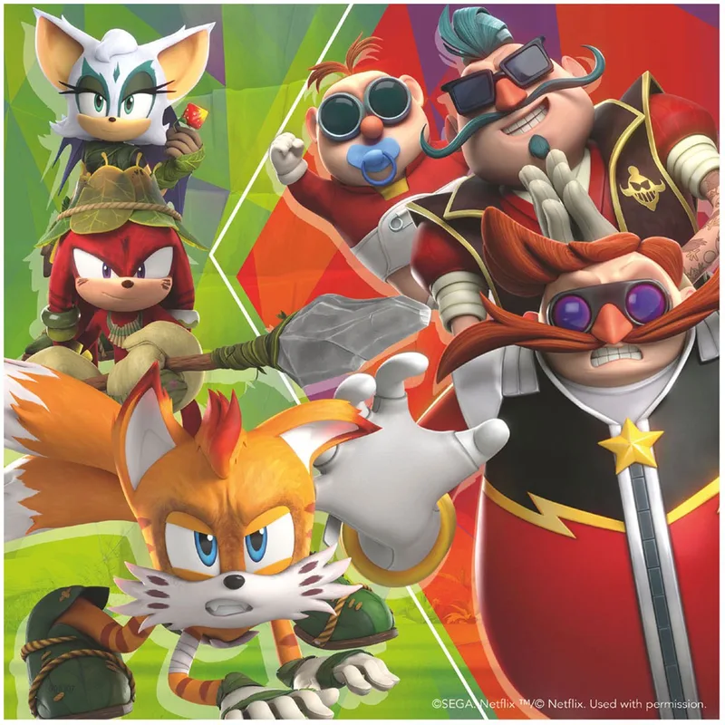 puzzel Sonic Prime - Legpuzzel - 3x49 stukjes van Ravensburger, editie Meerkleurig – doos