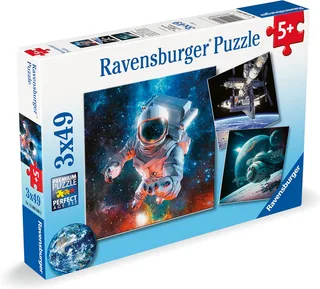puzzel Space - Drie puzzels - 49 stukjes - kinderpuzzel van Ravensburger, editie Meerkleurig – doos 1 van 5