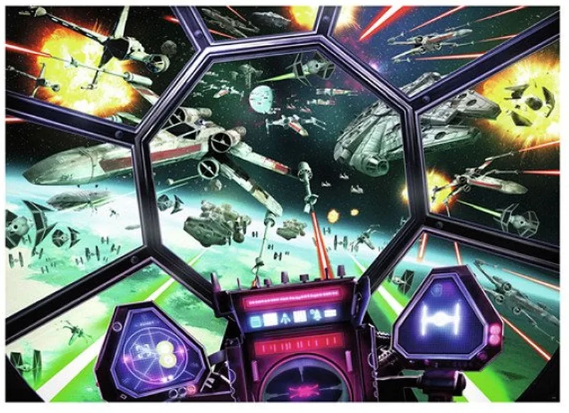 puzzel Star Wars: TIE Fighter Cockpit - Legpuzzel - 1000 stukjes van Ravensburger, editie Meerkleurig – doos