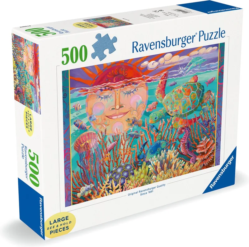 puzzel Sun and Sea - Legpuzzel - 500 Large Format stukjes de Ravensburger, édition Multicolore – boîte