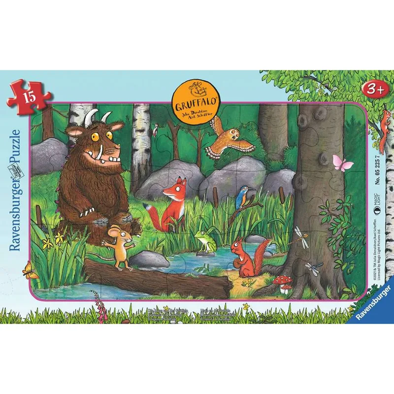 puzzel The Gruffalo - kinderpuzzel karton 15 stukjes. van Ravensburger, editie Meerkleurig – doos
