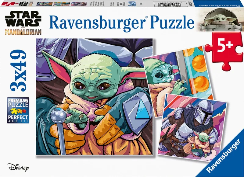 puzzel The Mandalorian: Baby Yoda Grogu momenten - Legpuzzel - 3x49 stukjes from Ravensburger, Multicolour edition – box