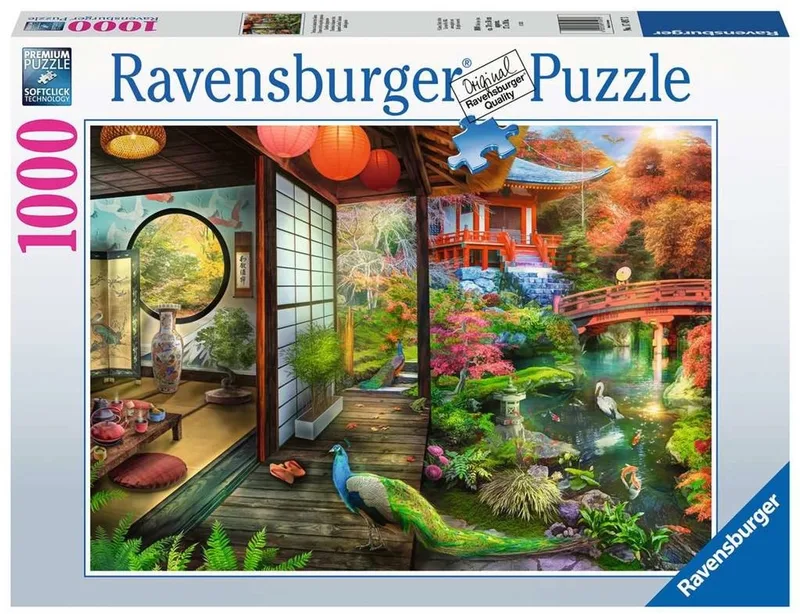 Puzzel Theehuis in de Japanse Tuin - Legpuzzel - 1000 stukjes from Ravensburger, Multicolour edition – box