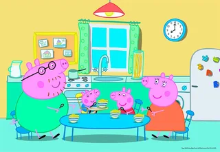 puzzel Thuis bij Peppa Pig - Twee puzzels - 12 stukjes - kinderpuzzel van Ravensburger, editie Meerkleurig – doos 2 van 3