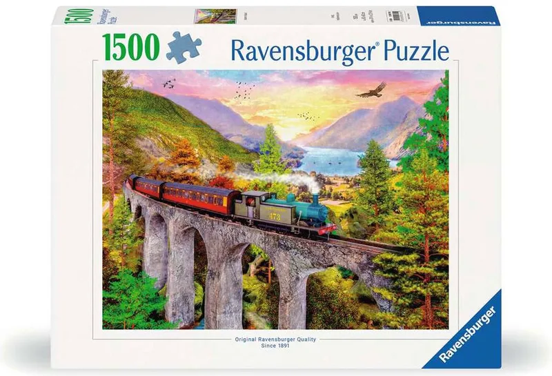 puzzel Trein in de herfst - Legpuzzel - 1500 stukjes fra Ravensburger, Flerfarvet-udgave – æske 1 af 3