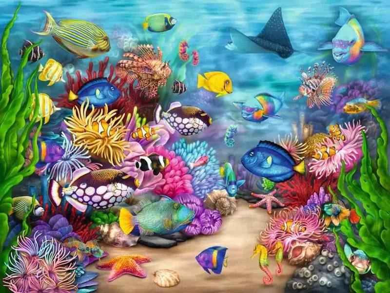 puzzel Tropical Reef Life - 750 stukjes legpuzzel onderwater. from Ravensburger, Multicolour edition – box 1 of 2
