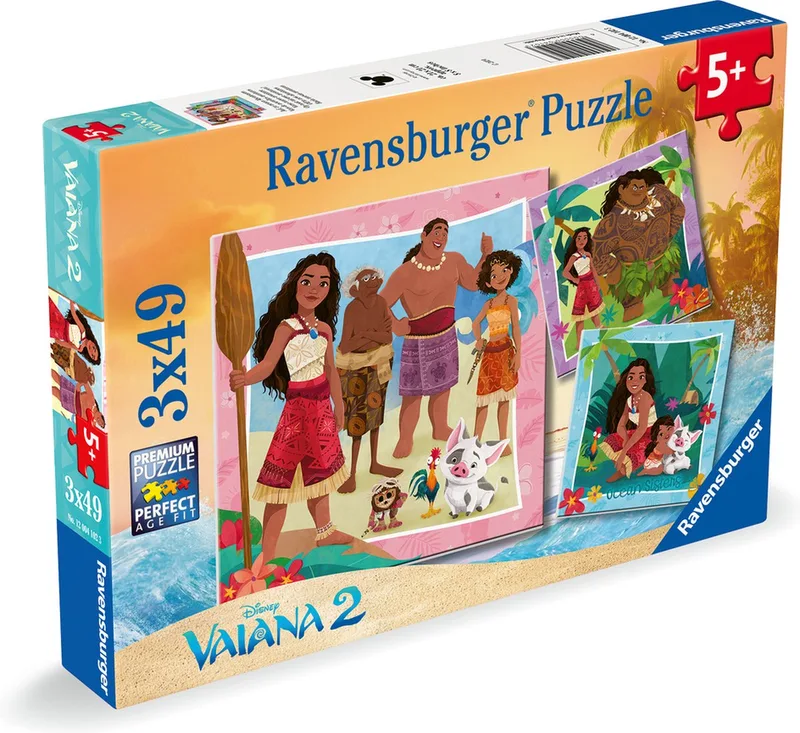 puzzel Vaiana 2 Op naar nieuwe avonturen! - Legpuzzel - 3x49 stukjes from Ravensburger, Multicolour edition – box