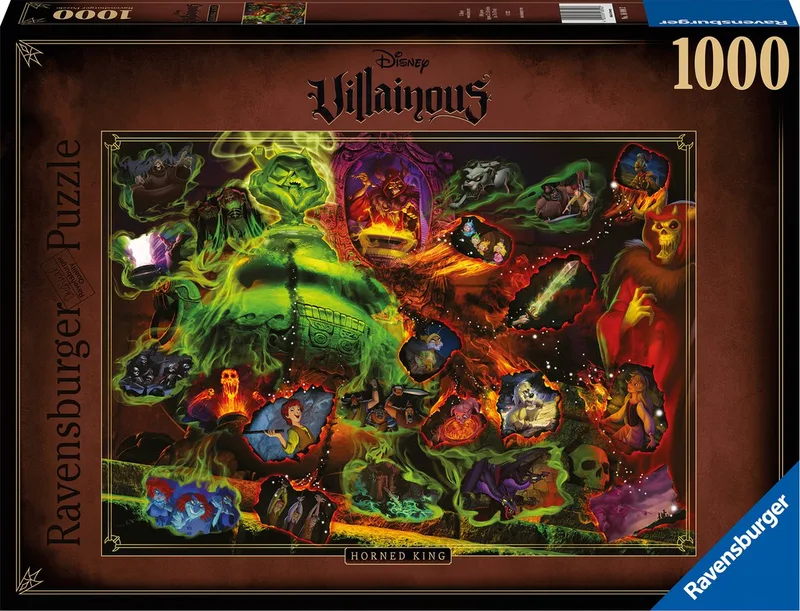 puzzel Villainous - Legpuzzel - 1000 stukjes från Ravensburger, utgåva Horned King – kartong