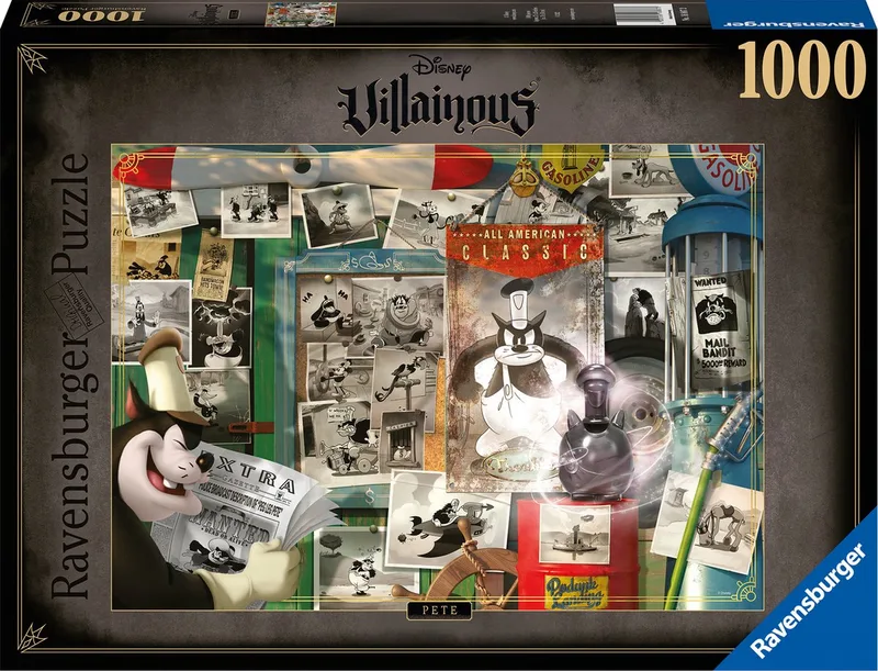 puzzel Villainous - Legpuzzel - 1000 stukjes fra Ravensburger, Pete-udgave – æske