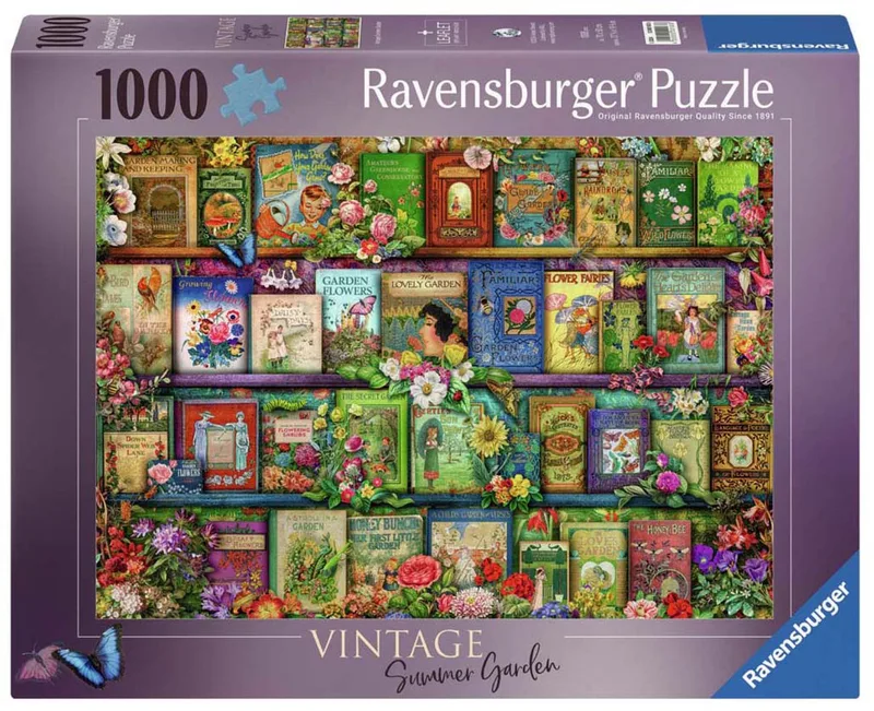 puzzel Vintage tuinboeken - Legpuzzel - 1000 stukjes von Ravensburger, Ausgabe Mehrfarbig – Schachtel
