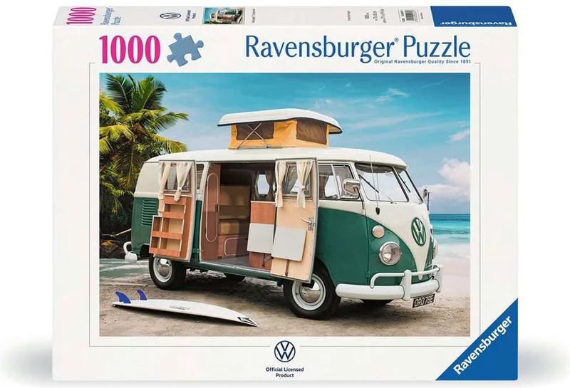 puzzel Volkswagen T1 Camper Van - Legpuzzel - 1000 stukjes van Ravensburger, editie Meerkleurig – doos