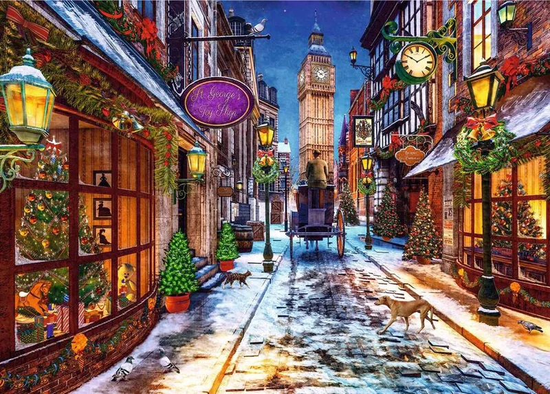 puzzel Weihnachtszeit - 1000 stukjes kerst legpuzzel. van Ravensburger, editie Meerkleurig – doos