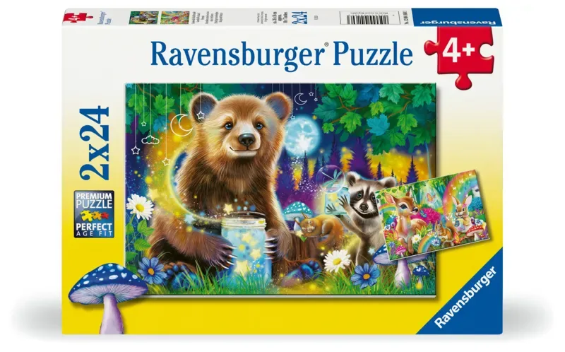 Puzzle 2 Puzzles - Adorables Amis des Bois van Ravensburger – doos