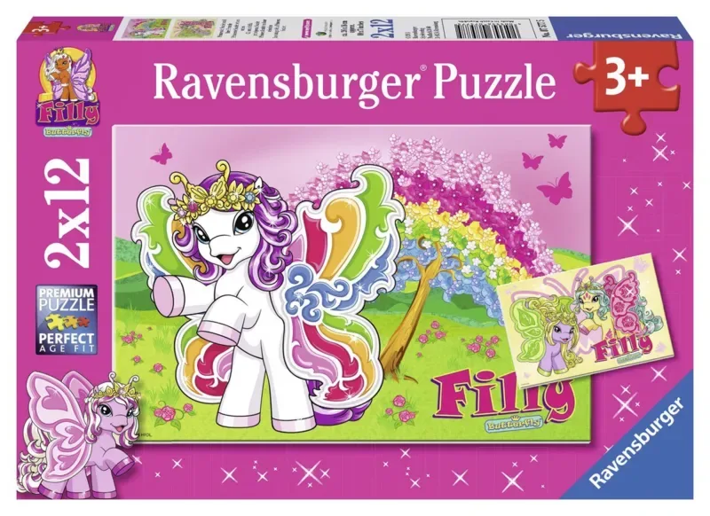 Puzzle 2 Puzzles - Filly Butterfly - 10 à 25 pièces van Ravensburger – doos