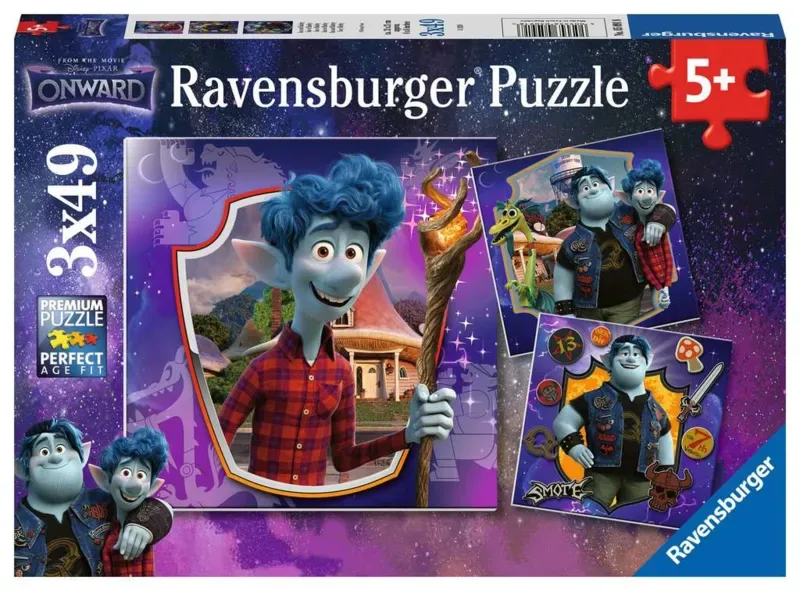 Puzzle 3 Puzzles - Disney Pixar - Onward - 26 à 50 pièces van Ravensburger – doos
