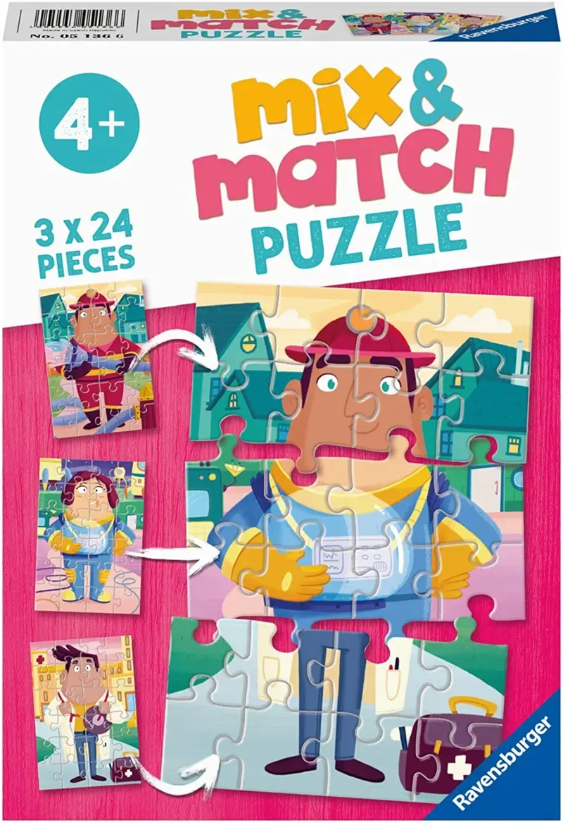 Puzzle 3 Puzzles - Métiers - 10 à 25 pièces de Ravensburger – boîte