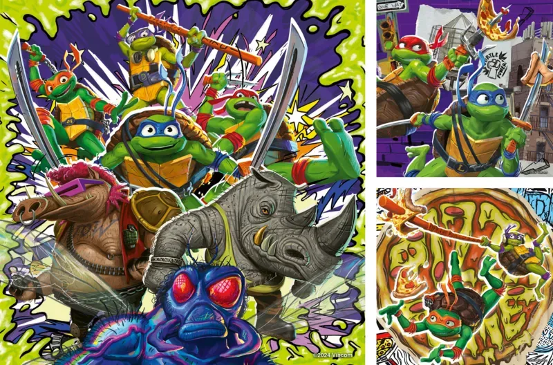 Puzzle 3 Puzzles - Tortues Ninja - 200 à 499 pièces van Ravensburger – doos