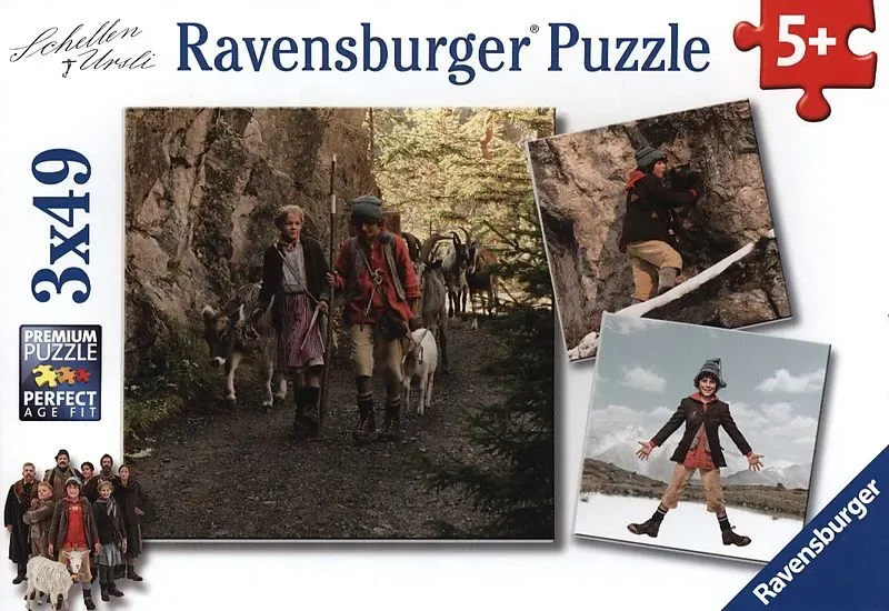 Puzzle 3 Puzzles - Une Cloche pour Ursli - 26 à 50 pièces de Ravensburger – boîte