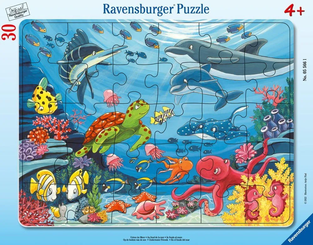 Puzzle 30 Teile Ravensburger Kinder Rahmen Puzzle Unten im Meer 05566, 30 Puzzleteile von Ravensburger – Schachtel