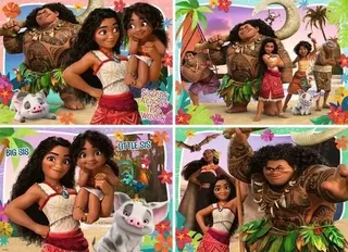 le leader européen du puzzle Puzzle 4 Puzzles - Moana 2 : Aventures En Océanie de Ravensburger – boîte 2 sur 2