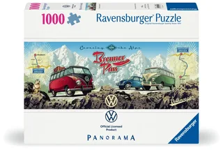 Puzzle Avec la VW Bulli sur le Brenner - 1000 pièces de Ravensburger – boîte 2 sur 2