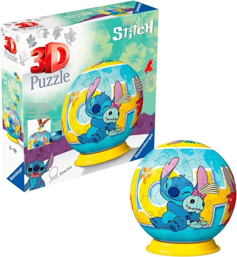 Puzzle-Ball Disney Stitch - 3D Puzzelbal - 72 Stukjes from Ravensburger, Multicolour edition – box 5 of 5
