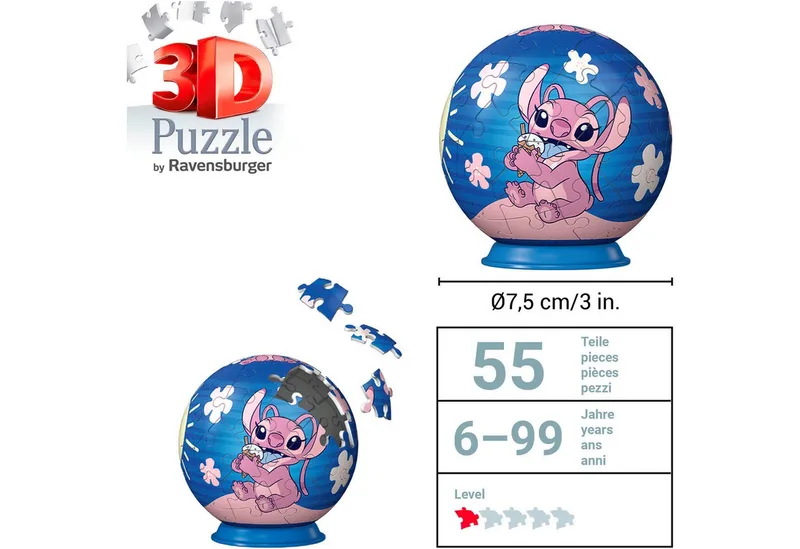 Puzzle-Ball Disney Stitch (Design 2) - 54 stukjes de Ravensburger, édition Multicolore – boîte 3 sur 5