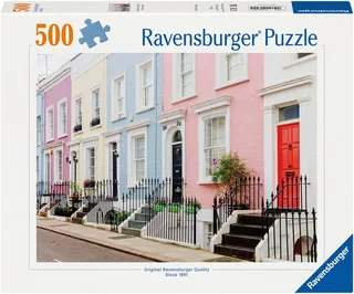 Puzzle Bunte Stadthäuser in London, 500 Puzzleteile, Made in Germany de Ravensburger, édition Multicolore – boîte 1 sur 2
