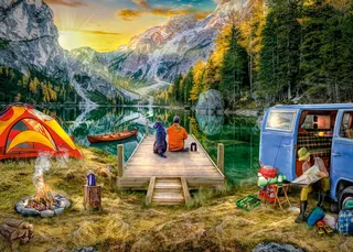 Puzzle Campingurlaub, 1000 Puzzleteile, Made in Germany de Ravensburger, édition Multicolore – boîte 2 sur 2