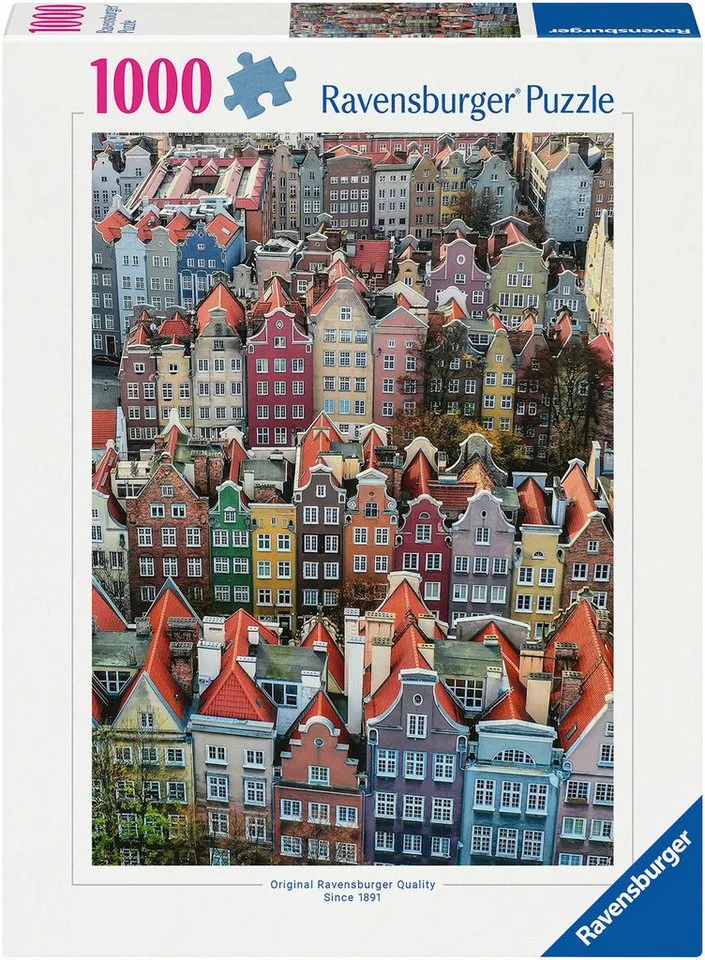 Puzzle Danzig in Polen, 1000 Puzzleteile, Made in Germany van Ravensburger, editie Meerkleurig – doos