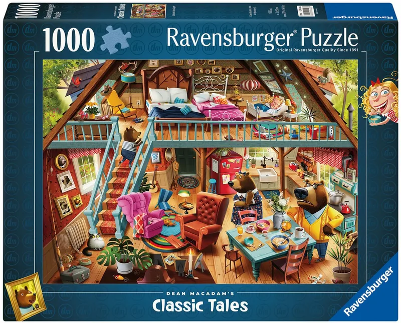 Puzzle Dean Mac Adam: Das Märchen von Goldlöckchen, 1000 Puzzleteile, Made in Germany de Ravensburger, édition Multicolore – boîte 1 sur 2