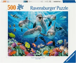 Puzzle Delfine im Korallenriff, 500 Puzzleteile, Made in Germany de Ravensburger, édition Multicolore – boîte 1 sur 2
