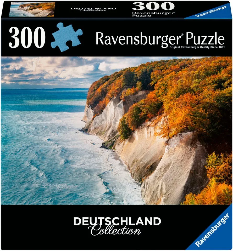 Puzzle Deutschland Collection, Kreidefelsen auf Rügen, 300 Puzzleteile, Made in Europe von Ravensburger, Ausgabe Mehrfarbig – Schachtel