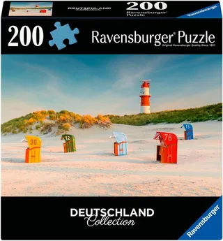 Puzzle Deutschland Collection, Leuchtturm hinter der Düne auf Borkum, 200 Puzzleteile, Made in Europe de Ravensburger, édition Multicolore – boîte 1 sur 4
