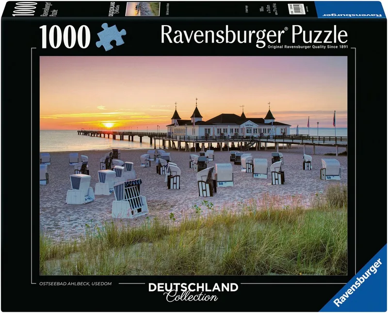 Puzzle Deutschland Collection, Ostseebad Ahlbeck, Usedom, 1000 Puzzleteile, Made in Germany de Ravensburger, édition Multicolore – boîte 1 sur 2