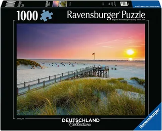 Puzzle Deutschland Collection, Sonnenuntergang über Amrum, 1000 Puzzleteile, Made in Germany de Ravensburger, édition Multicolore – boîte 1 sur 2