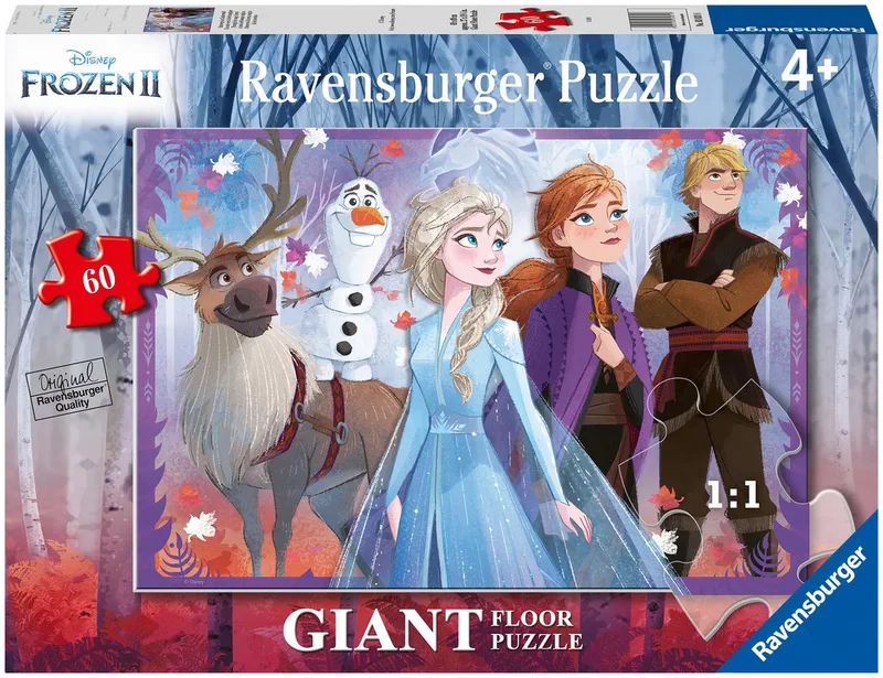 Puzzle Die Eiskönigin 2: Unterwegs im Zauberwald, 60 Puzzleteile, Made in Europe de Ravensburger, édition Multicolore – boîte 1 sur 2