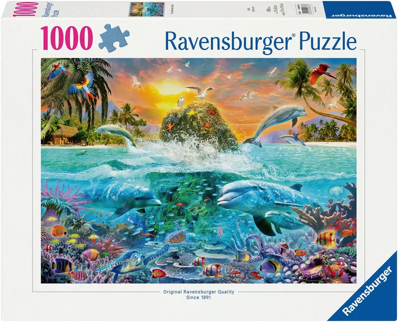 Puzzle Die Unterwasserinsel, 1000 Puzzleteile, Made in Germany de Ravensburger, édition Multicolore – boîte 1 sur 2