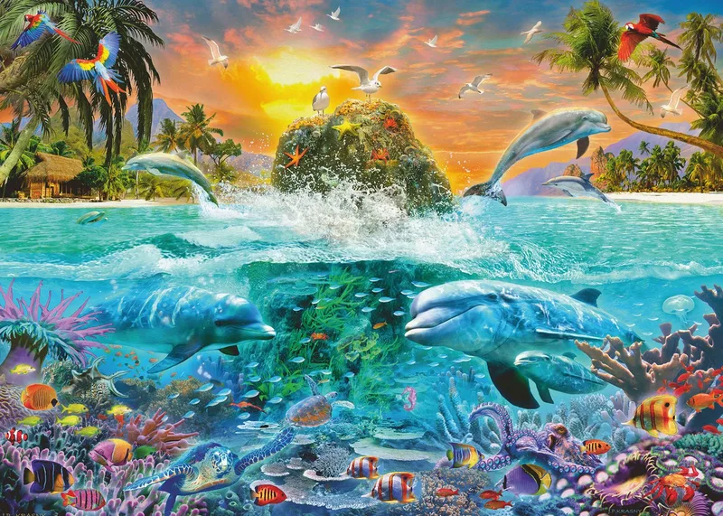 Puzzle Die Unterwasserinsel, 1000 Puzzleteile, Made in Germany de Ravensburger, édition Multicolore – boîte 2 sur 2