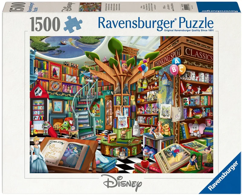 Puzzle Disney, Buchhandlung der Wunder, 1500 Puzzleteile, Made in Germany de Ravensburger, édition Multicolore – boîte 1 sur 2
