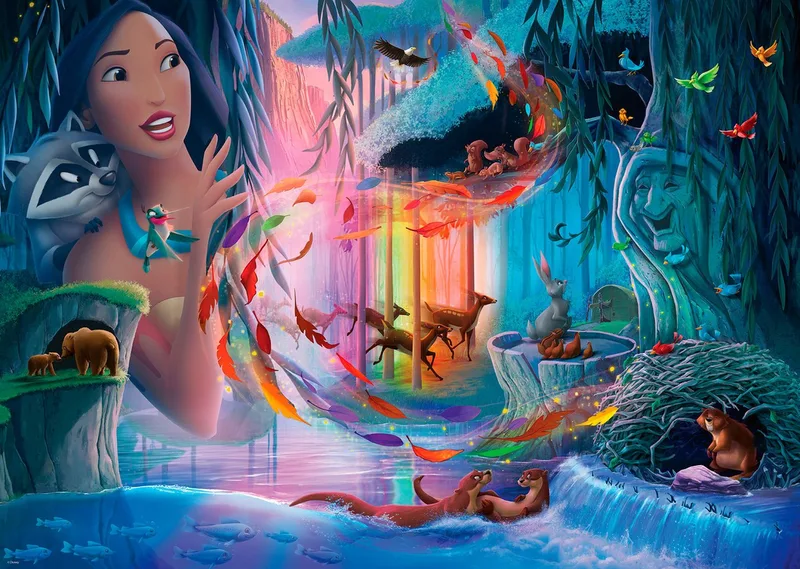 Puzzle Disney Castle: Pocahontas, 1000 Puzzleteile, Made in Germany van Ravensburger, editie Meerkleurig – doos 4 van 4