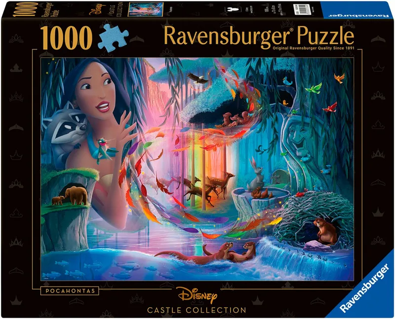 Puzzle Disney Castle: Pocahontas, 1000 Puzzleteile, Made in Germany van Ravensburger, editie Meerkleurig – doos 1 van 4