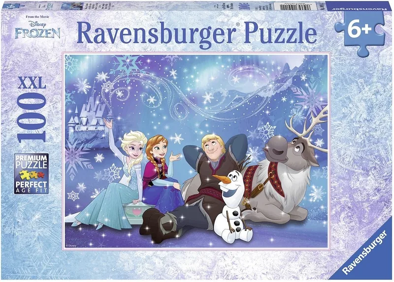 Puzzle Disney Frozen, Eiszauber, 100 Puzzleteile, Made in Germany van Ravensburger, editie Meerkleurig – doos 1 van 3
