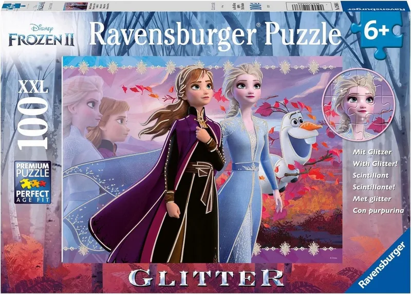 Puzzle Disney Frozen II, Starke Schwestern, 100 Puzzleteile, Made in Germany van Ravensburger, editie Meerkleurig – doos 1 van 3