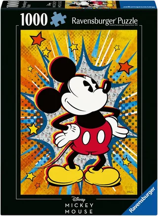 Puzzle Disney Mickey Mouse, Retro Mickey, 1000 Puzzleteile, Made in Germany from Ravensburger, Multicolour edition – box 1 of 2