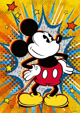 Puzzle Disney Mickey Mouse, Retro Mickey, 1000 Puzzleteile, Made in Germany from Ravensburger, Multicolour edition – box 2 of 2