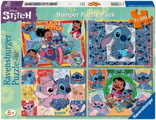 Puzzle Disney Stitch, Aloha!, 400 Puzzleteile, Made in Europe von Ravensburger, Ausgabe Mehrfarbig – Schachtel 1 von 5