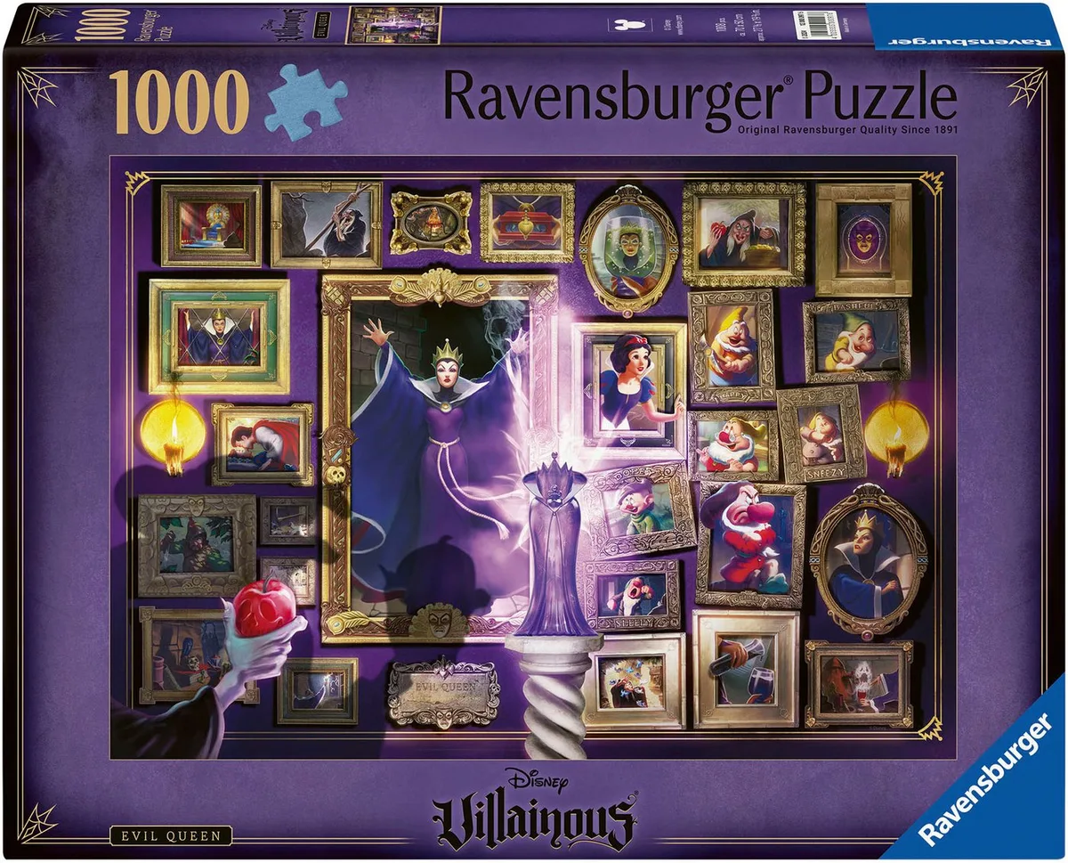 Puzzle Disney Villainous, Evil Queen, 1000 Puzzleteile, Made in Germany von Ravensburger, Ausgabe Mehrfarbig – Schachtel
