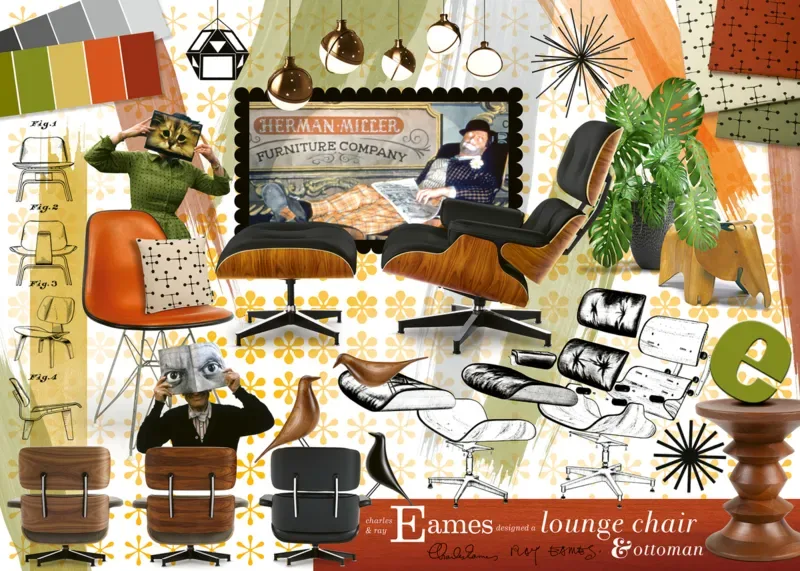 Puzzle Eames Design Classics - 1000 pièces van Ravensburger – doos 1 van 2